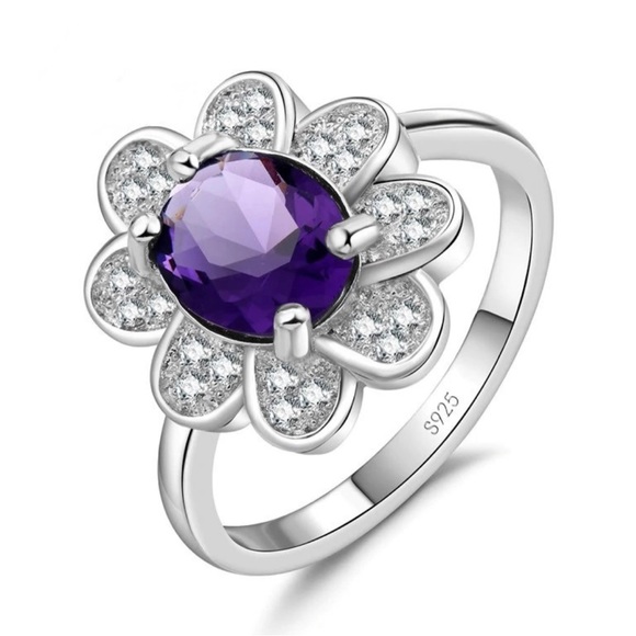 Purple Flower Ring - Picture 2 of 3